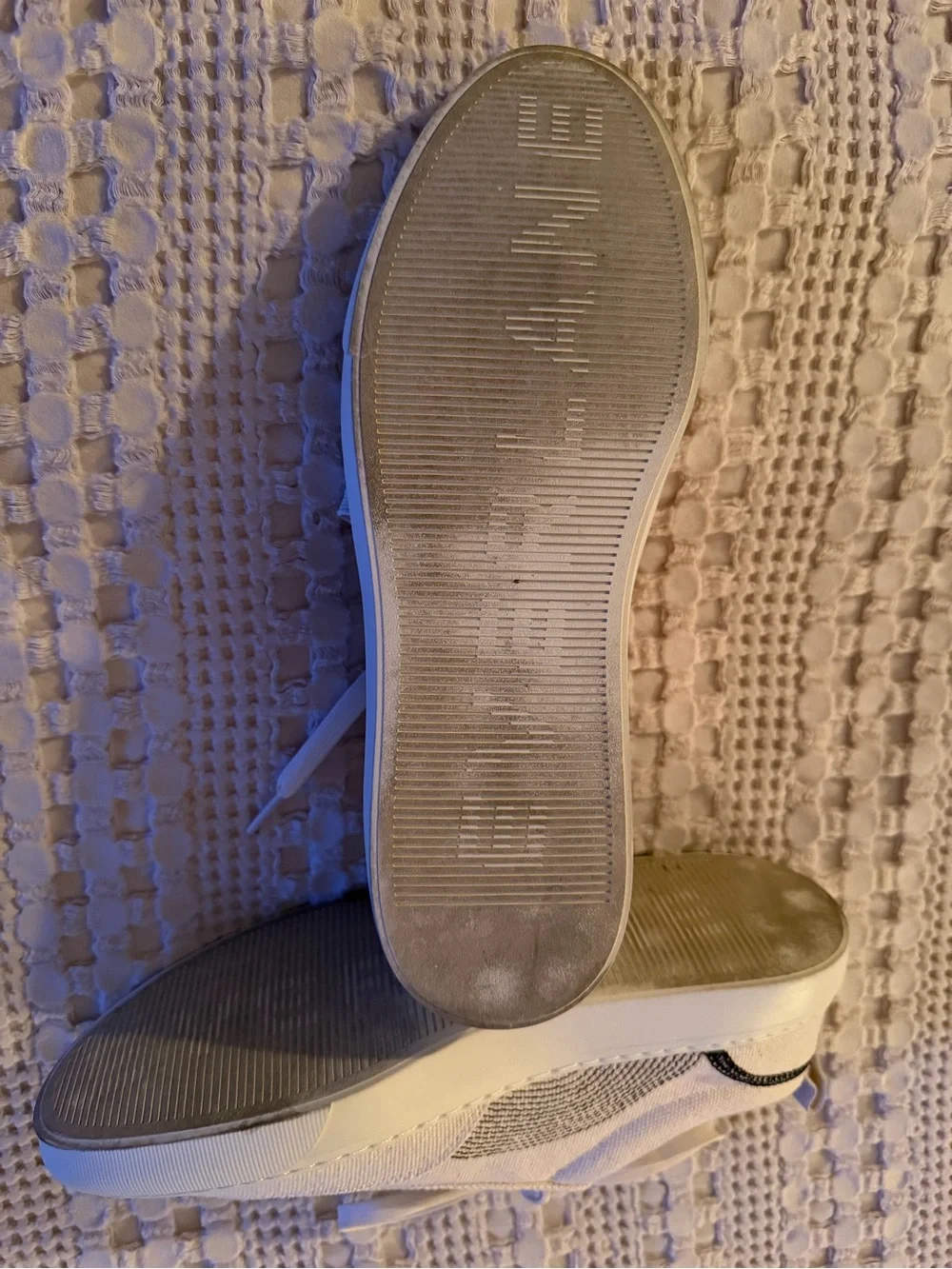 Everlane Tread-Bare Cream Canvas Sneakers with Black Trim - Low Top Lace-Up